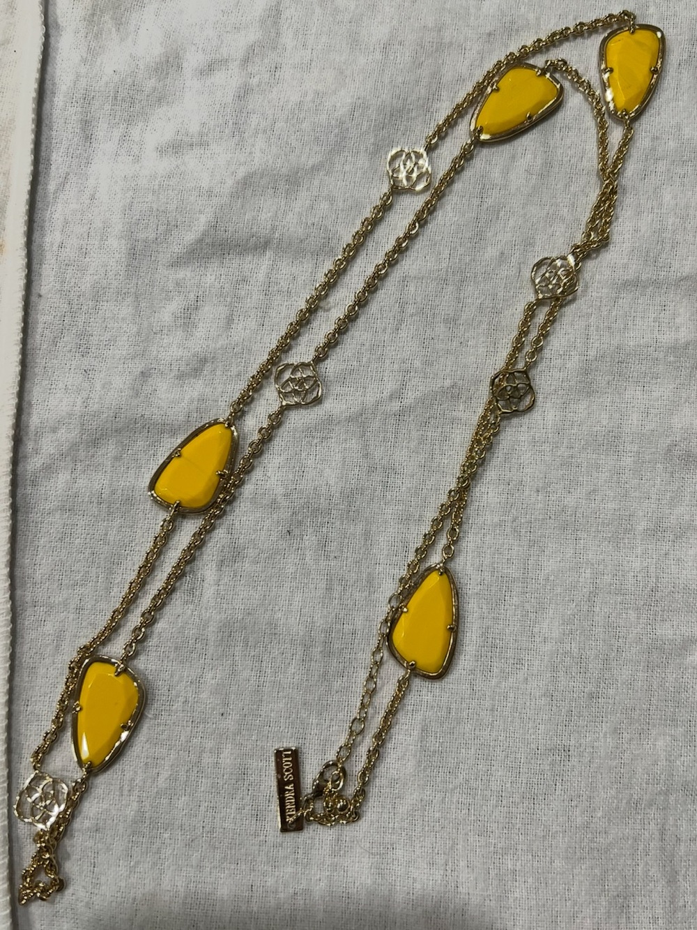 Kendra Scott mustard yellow kinley necklace